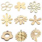 10Pcs Raw Brass Flower Charms for DIY Earrings Crafts