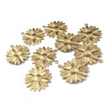 10Pcs Raw Brass Flower Charms for DIY Earrings Crafts