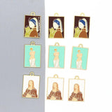 10pcs Renaissance Art Enamel Charms Abstract Painting Vintage Keychain