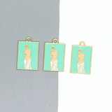 10pcs Renaissance Art Enamel Charms Abstract Painting Vintage Keychain