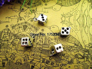 12pcs Tibetan Silver Dice Charms 13x6mm