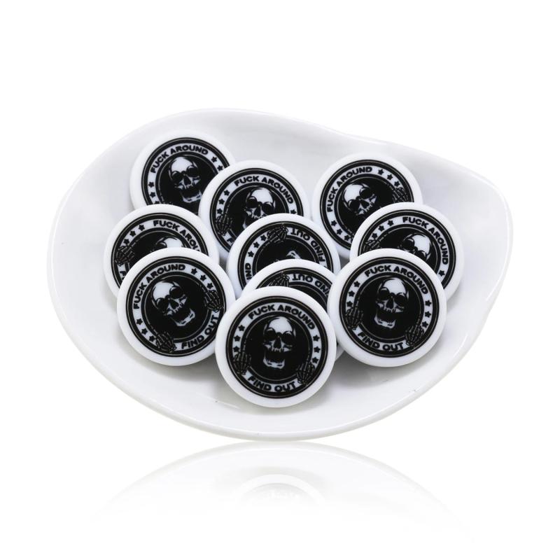 10pcs Cow Print Silicone Beads for DIY Jewelry