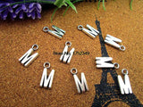 30pcs Antique Silver Alphabet M 16mm Charms Pendant