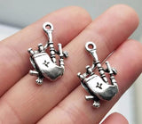 15pcs Antique Silver Plated Bagpipes Charms for DIY Jewelry Making