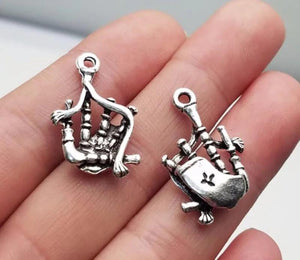 15pcs Antique Silver Plated Bagpipes Charms for DIY Jewelry Making