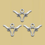 Antique Silver Plated Cow Sheep Skull Head Ox Horn Charms Farm Animals Pendants