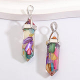 10pcs Colorful Stone Charms Crystal Pendants for DIY Jewelry Making