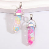 10pcs Colorful Stone Charms Crystal Pendants for DIY Jewelry Making