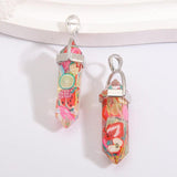 10pcs Colorful Stone Charms Crystal Pendants for DIY Jewelry Making