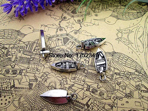 20pcs Small Boat Charm Tibetan Silver Nautical Jewelry