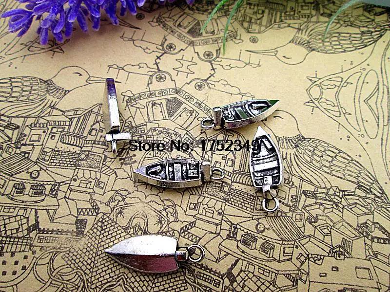 20pcs Small Boat Charm Tibetan Silver Nautical Jewelry