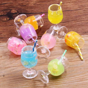5Pcs Fruit Drink Resin Earring Charms DIY Jewelry Findings