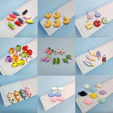 10pcs European Cat Vegetable Ice Cream Cloud Resin Charms for Jewelry Making
