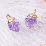 10pcs Broken Stone Glass Ball Charms Pendants for Jewelry Making