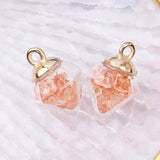 10pcs Broken Stone Glass Ball Charms Pendants for Jewelry Making