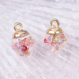 10pcs Broken Stone Glass Ball Charms Pendants for Jewelry Making