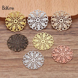 BoYuTe 25MM Filigree Peacock Feather Charm DIY Hand Jewelry Making Materials