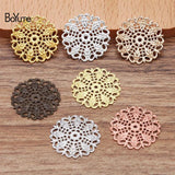 BoYuTe 25MM Filigree Peacock Feather Charm DIY Hand Jewelry Making Materials