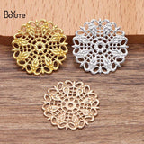 BoYuTe 25MM Filigree Peacock Feather Charm DIY Hand Jewelry Making Materials