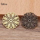 BoYuTe 25MM Filigree Peacock Feather Charm DIY Hand Jewelry Making Materials