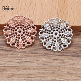 BoYuTe 25MM Filigree Peacock Feather Charm DIY Hand Jewelry Making Materials