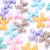 10Pcs Cartoon Balloon Dog Acrylic Pendant for DIY Jewelry Making