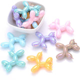 10Pcs Cartoon Balloon Dog Acrylic Pendant for DIY Jewelry Making