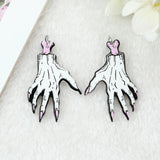 10 Pcs Halloween Charms Witch Skull Bat Cat Acrylic Findings DIY Making