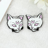 10 Pcs Halloween Charms Witch Skull Bat Cat Acrylic Findings DIY Making