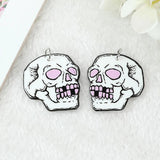 10 Pcs Halloween Charms Witch Skull Bat Cat Acrylic Findings DIY Making