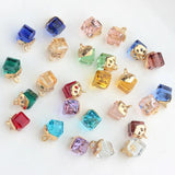 12pcs Colorful Crystal Birthstones Cube Charms for Memory Locket DIY