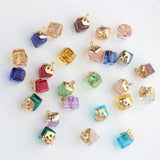 12pcs Colorful Crystal Birthstones Cube Charms for Memory Locket DIY
