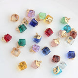 12pcs Colorful Crystal Birthstones Cube Charms for Memory Locket DIY