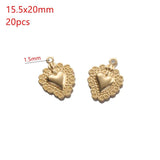 Raw Brass Heart Charms Pendant for DIY Jewelry Making