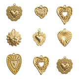 Raw Brass Heart Charms Pendant for DIY Jewelry Making