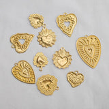 Raw Brass Heart Charms Pendant for DIY Jewelry Making
