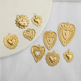 Raw Brass Heart Charms Pendant for DIY Jewelry Making