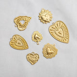 Raw Brass Heart Charms Pendant for DIY Jewelry Making