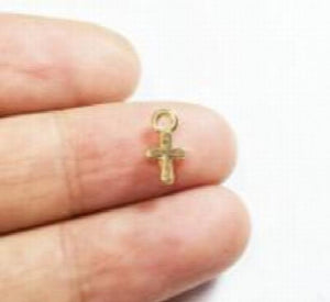 20pcs 8mm Coin Cross Zinc Alloy Beads Charms Pendant DIY Jewelry