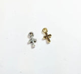 20pcs 8mm Coin Cross Zinc Alloy Beads Charms Pendant DIY Jewelry