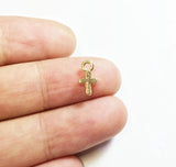 20pcs 8mm Coin Cross Zinc Alloy Beads Charms Pendant DIY Jewelry