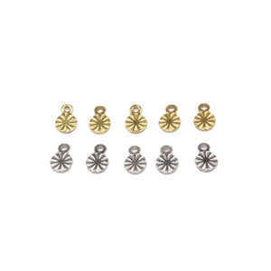 Wholesell StainlessSteel Mini Coin Charms DIY Jewelry Anklets Earrings Bracelets