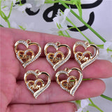 Mom Heart Monday Rhinestone Metal Charms Pendant for DIY Jewelry Making