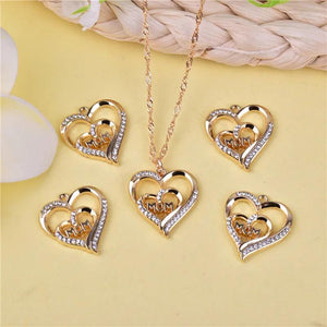 Mom Heart Monday Rhinestone Metal Charms Pendant for DIY Jewelry Making