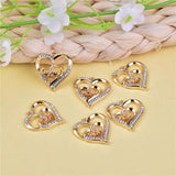 Mom Heart Monday Rhinestone Metal Charms Pendant for DIY Jewelry Making