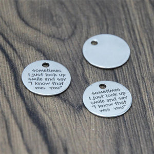 10pcs/lot Disc Charm Stainless Steel Memorial Pendant 20mm