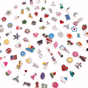 40Pcs/Lot Mix Heart Love Flower Floating Charms Random Animal Moon Star