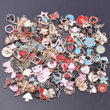 40Pcs/Lot Mix Heart Love Flower Floating Charms Random Animal Moon Star