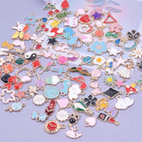 40Pcs/Lot Mix Heart Love Flower Floating Charms Random Animal Moon Star