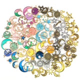 Retro Moon Star Enamel Charm DIY Jewelry Making